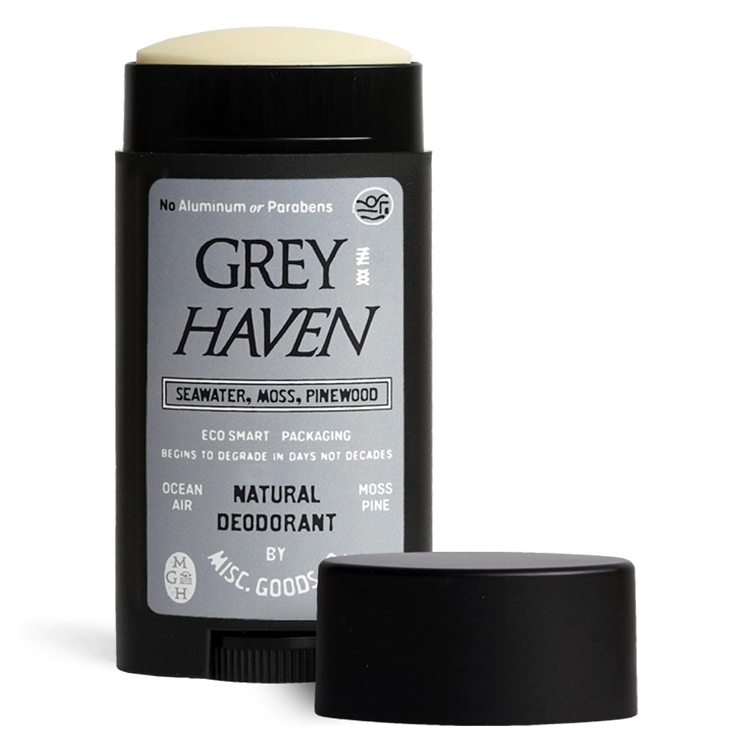 All Natural Deodorant For Men | All Day Odor Paraben Free & Aluminum Free Men's Deodorant | Skin Safe Natural Extract of Coconut Oil Shea Butter & Baking Soda | Greyhaven - 2.6 Oz