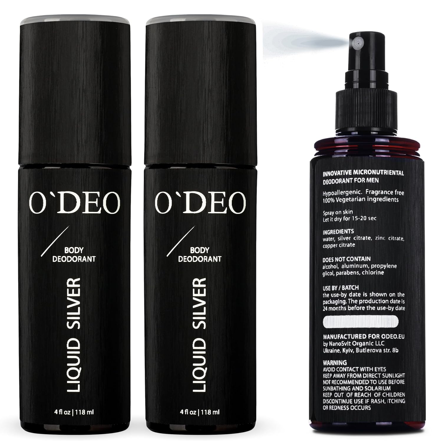 2 pack of Aluminum Free Deodorant for Men – All Natural Deodorant Spray – Organic Deodorant for Men 4 fl oz of Natural Deodorant Unscented for Sensitive Skin