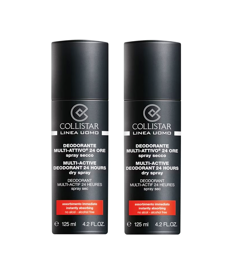 2xPack Collistar 24h Multi-Active Deodorant Dry Spray - 250 ml