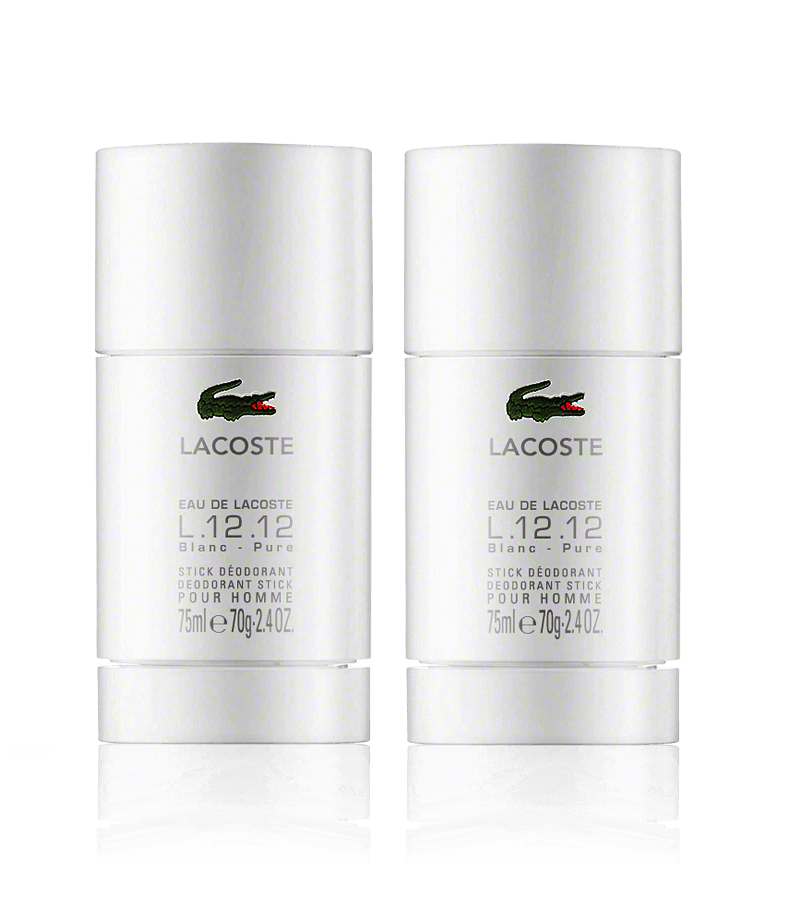 2xPack Lacoste Eau de Lacoste L.12.12. Blanc Deodorant Stick - 150 ml